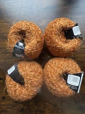 Department 71 Whimsical 4 Balls Yarn Pumpkin Patch Dark Orange