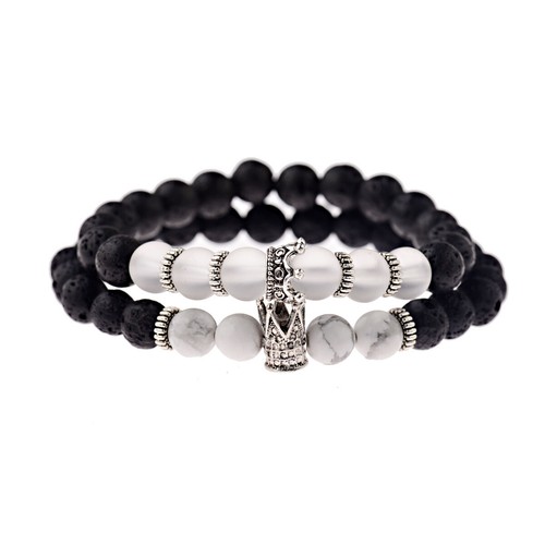 Couple His & Hers Distance Healing Bracelet Black Red Lava Bead Matching YinYang - Picture 123 of 156