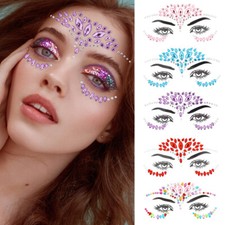 Face Gems Party Make Up Adhesive Glitter Jewel Tattoo Sticker Festival Rave US