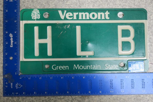 Vermont VT License Plate Tag Vanity 1994 94 Initials Monogram H L B HLB #2