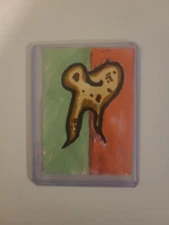 Original ACEO PAINTING art card Sweet Tooth French Desert OOAK DENTIST CAVITY ID