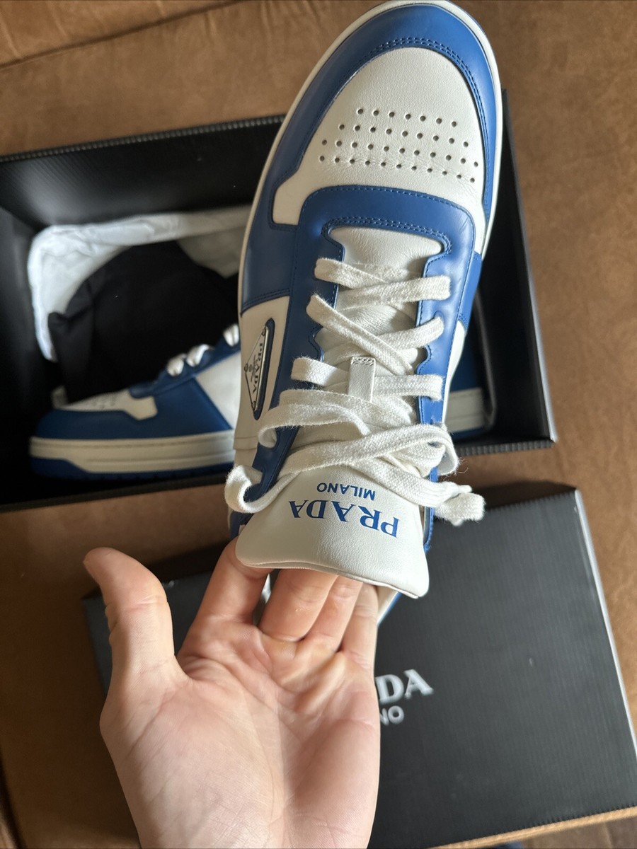 Prada Downtown Men's Sneakers Blue & White Size 11 US Made in