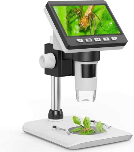 TOMLOV 1000x Soldering Microscope 4.3" Digital Coin Microscope with 8 LED Lights - 第 1/9 張圖片
