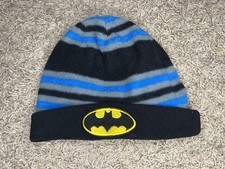 DC Comics Youth Kids Batman Logo Black Gray Blue Beanie Hat One Size Berkshire