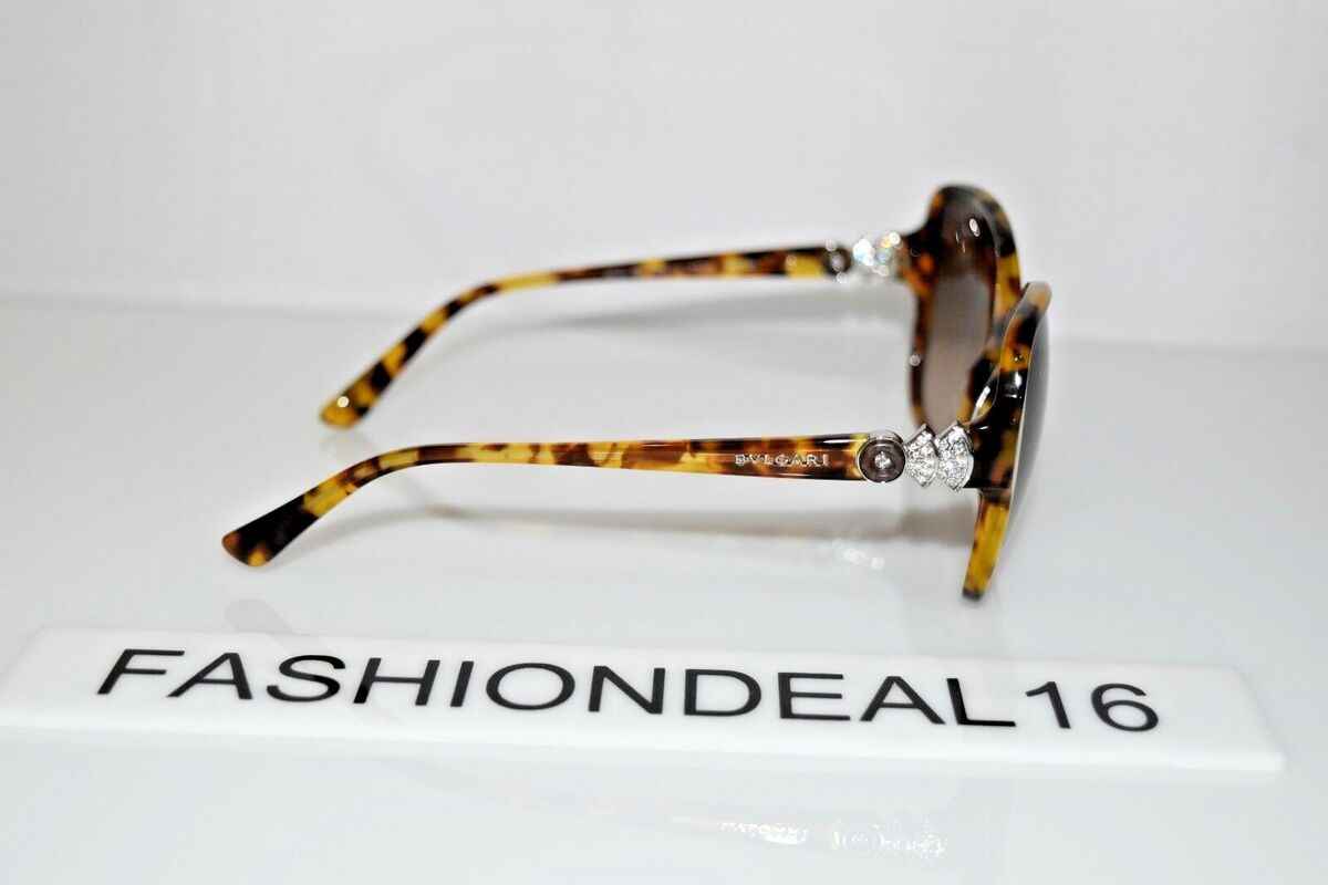 New Bvlgari Tortoise Crystals Oversized 8137-B 5316/13 57-17 New Bvlgari Tortoise Crystals Oversized 8137-B 5316/13 57-17
