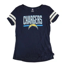 LA Chargers Outerstuff NFL Girls Youth Navy Blue Burnout "Big Stack" T-Shirt