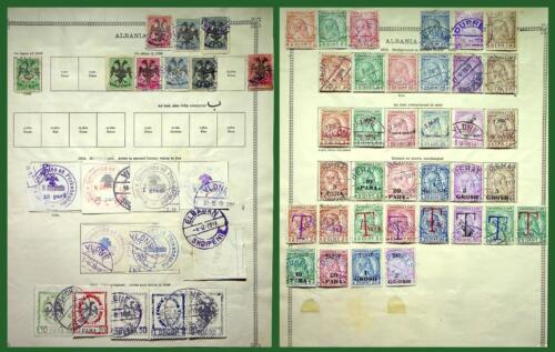 ALBANIA: 1908-1913 Examples - Ex-Old Time Collection - 2 Sides Page (74008) - Afbeelding 1 van 3
