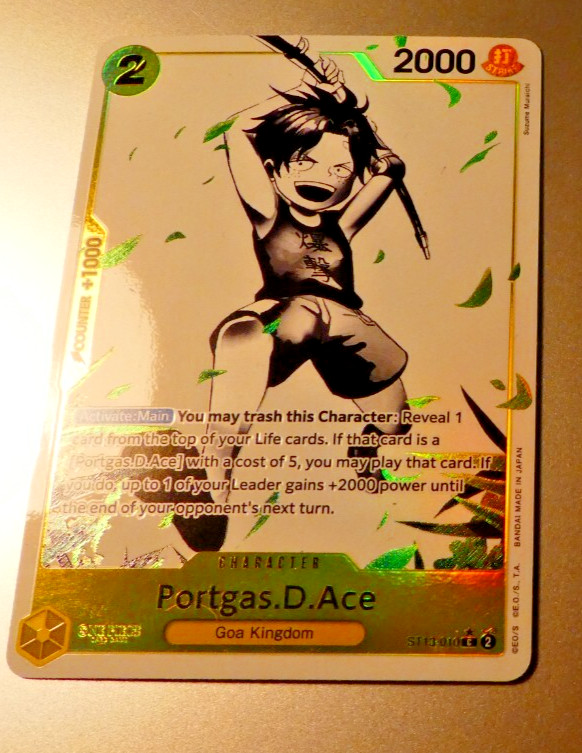 ONE PIECE ENGLISH CARD HOLO GAME CARTE Portgas D. Ace ST13-010 ALT EN JCC MINT