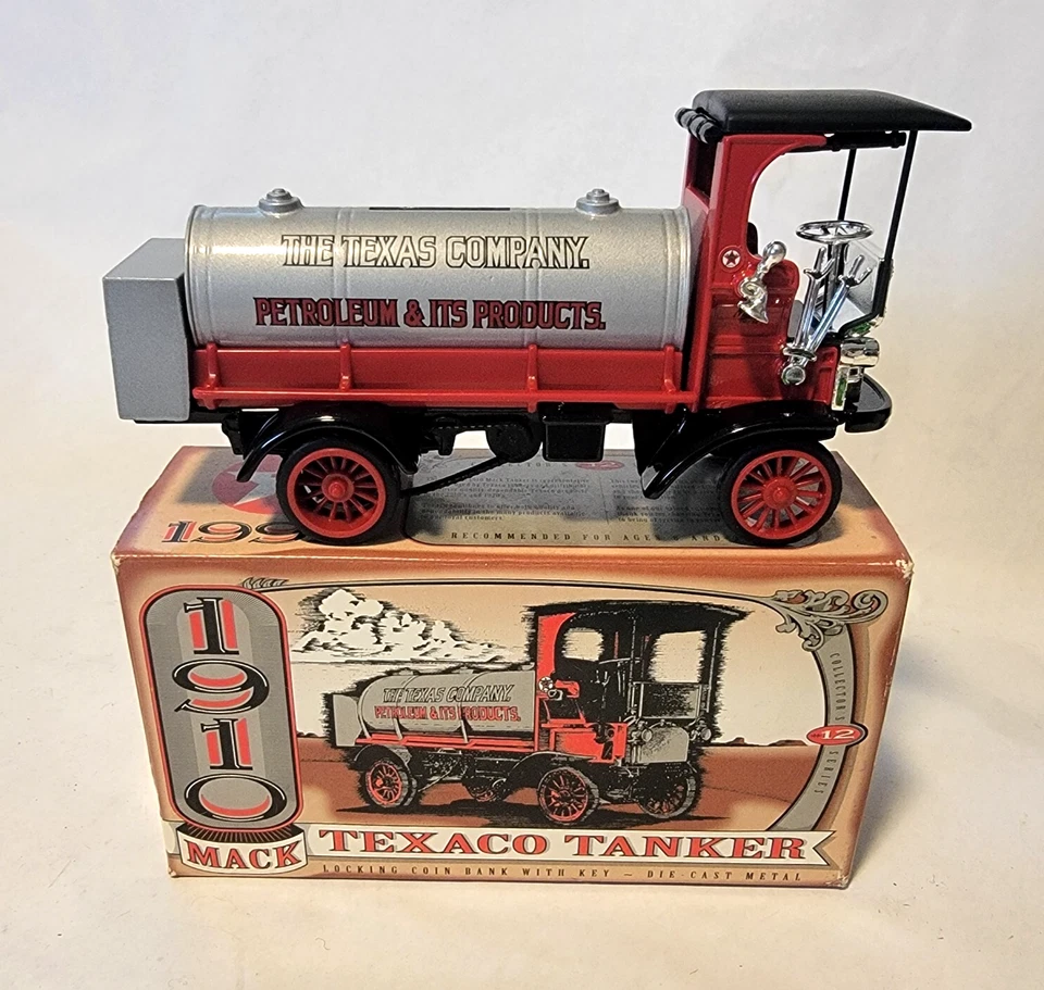 ERTL BANK 1910 Mack TEXACO Tanker Truck Series #12 Die-Cast Metal w/ Key - Image 3 of 4