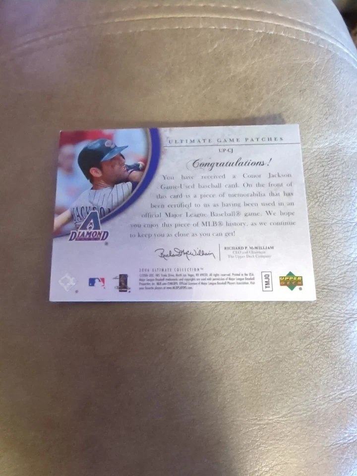 2006 Ultimate Collection Игровые Материалы /50 Нашивка Конора Джексона #UP-CJ - Изображение 2 из 2