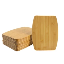 12pc Bulk 15x11" Bamboo Cutting Boards Set – Blank Serving Tray, Charcuterie Use