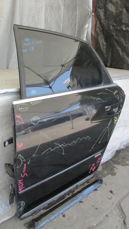 2006-2007-2008 AUDI A4 S-LINE LEFT DRIVER SIDE L BLACK REAR DOOR OEM - Image 3 of 4
