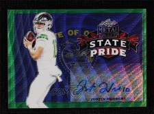 2020 Leaf Metal Draft State Pride Green Wave 2/5 Justin Herbert #SP-JH2 Auto uk2