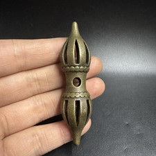 Nine Spoke Vajra Nepalese Brass Dorje Antique Finish Collectible