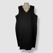 Rafaella Women's Black Gabardine V Neck Sleeveless Sheath Dress Plus Sz 16W