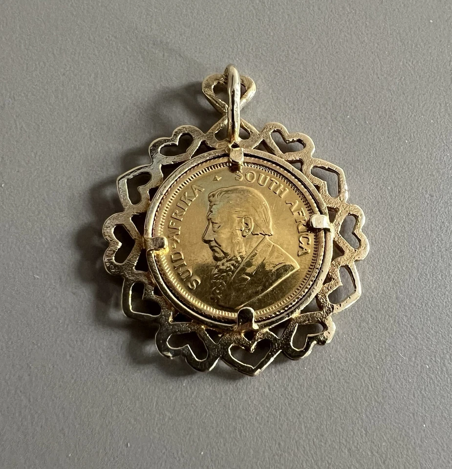 Solid Fine Gold 1/10 Oz Krugerrand Coin Pendant 1980 - Image 2 of 4