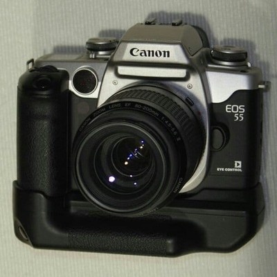 Canon EOS 55 Film SLR Camera with EF 80-200mm Lens and Vertical Grip