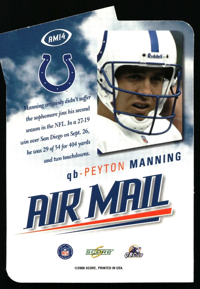 2000 Score #AM14 Peyton Manning #2 Air Mail - Image 2 of 2