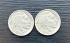 Lot Of 2 1934 P Buffalo Nickel Philadelphia Mint Full Date Horn And Tail Visible