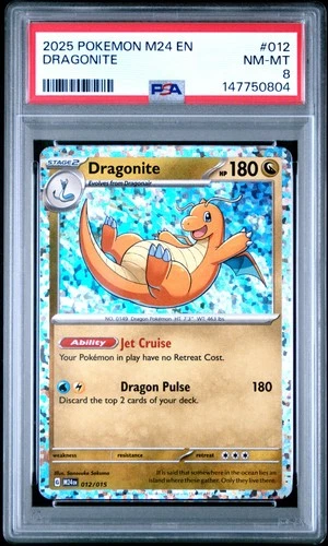 2025 POKEMON M24 EN-MCDONALD'S COLLECTION #012 DRAGONITE PSA 8