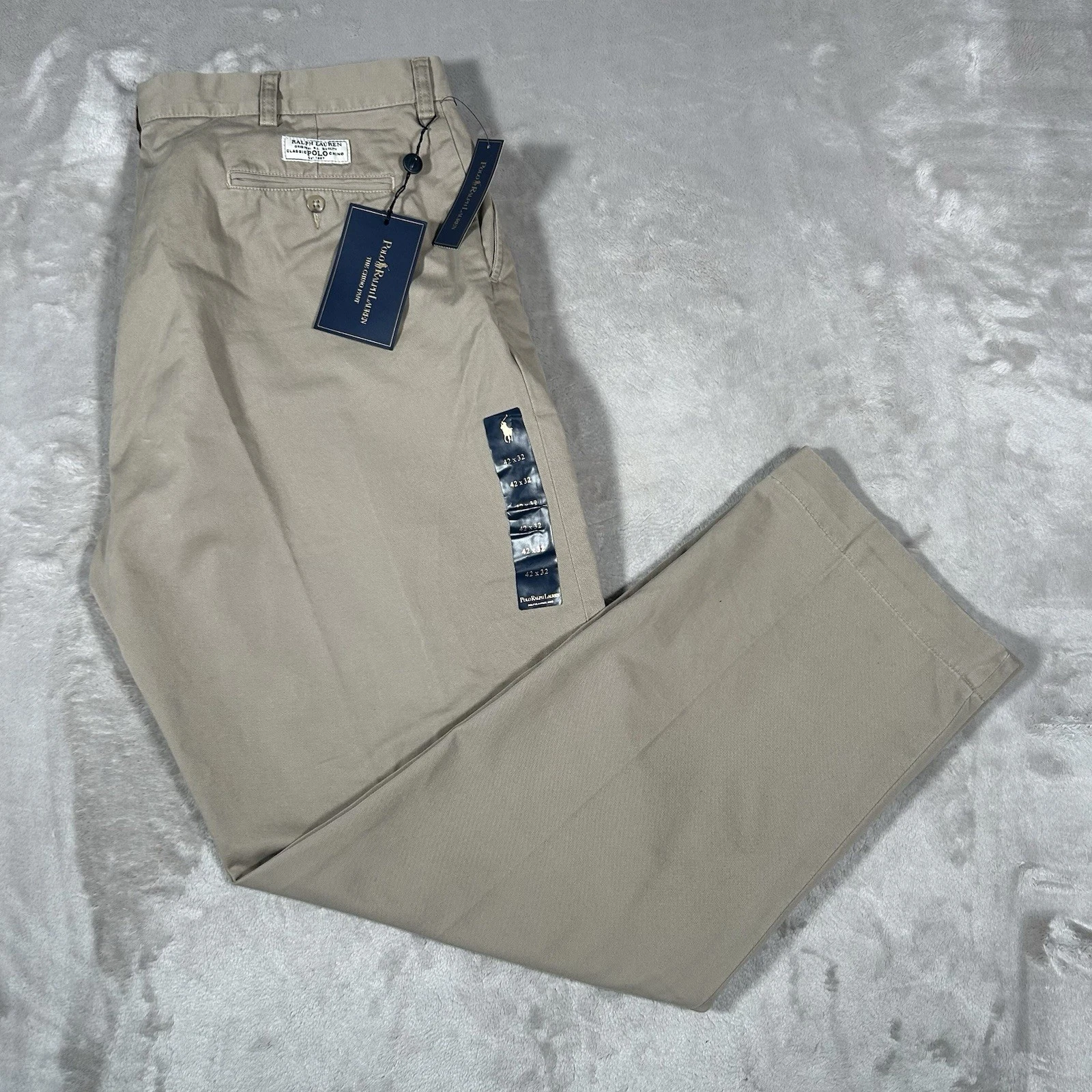 New Polo Ralph Lauren Prospect Pant Men 40x32 Beige Classic Comfort VTG 90s NWT