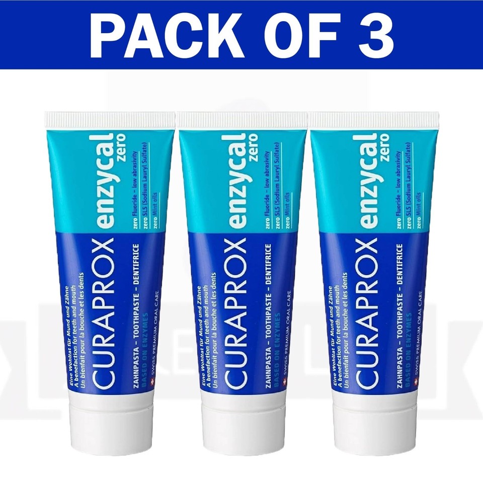 Curaprox Enzycal Zero Toothpaste Fluoride Free & SLS Free 75ml - Pack ...