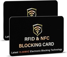 2 Pack RFID Blocking Card Protector NFC Contactless Bank Credit Card Guard
