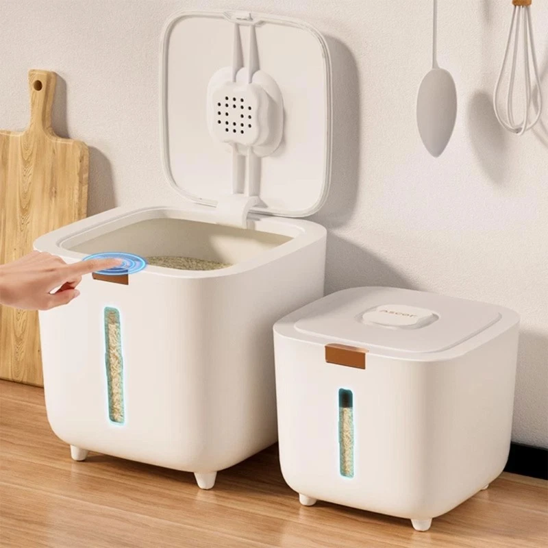 Large Capacity Rice Bin with Seal Lid Efficient Kitchen Rice Storage Container
