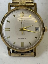 Elgin 17 Jewel Date Watch Working Germany KJ302