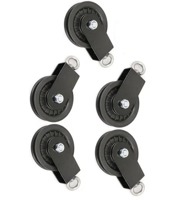 BAYLI 5er Seilrolle Umlenkrolle Set Flaschenzug Drahtseilrolle Riemenscheibe Stahlseil