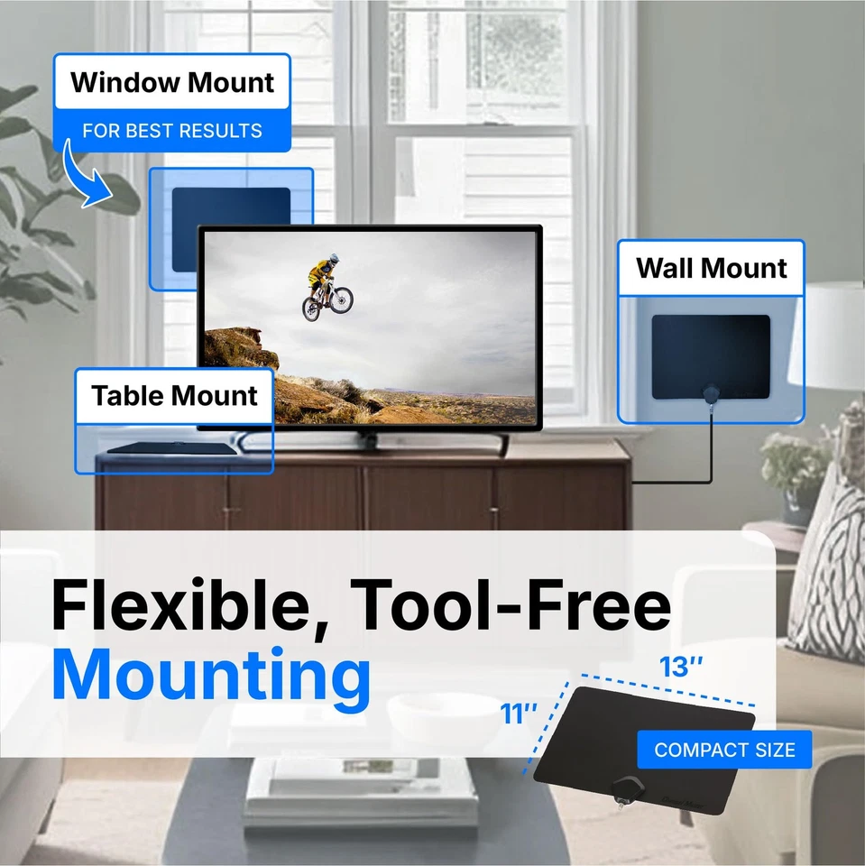 FLATenna - Indoor Digital HDTV Antenna, 12' Coaxial Cable, Superior Reception... - Image 3 of 4