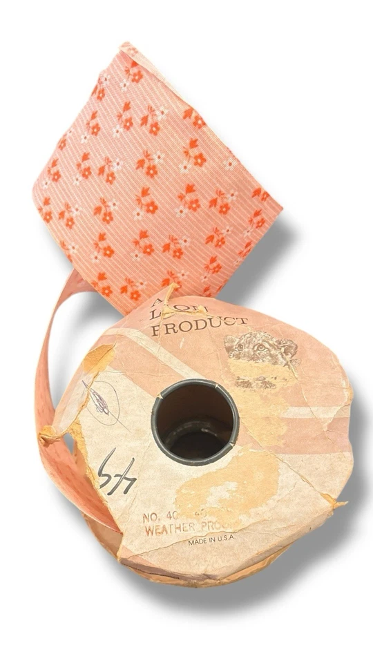 LION Vintage Cotton Craft Ribbon  1980-90’s Farm Country Weatherproof pink 40 - Image 2 of 4