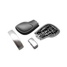 Chrome Matte With Leather Shift Knob Gear Side Cover For Vw Golf 6 7 R Gti