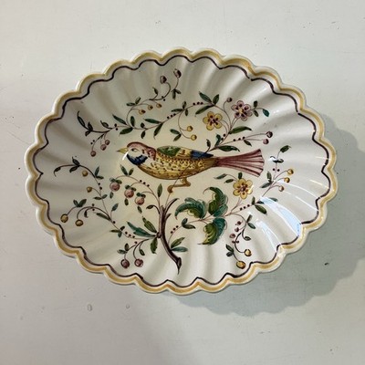 Vintage handbemalte Schmuckschale Schale Seifenschale Portugal gewellt Keramik