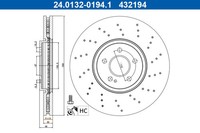 2Er-Set 2Er Set Bremsscheibe ATE 24.0132-0194.1 MERCEDES-BENZ 247 421 10 00
