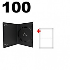 100 ULTRA PREMIUM STANDARD Black Single DVD Cases 14MM 90g  100 Matte Inserts