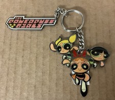 POWERPUFF GIRLS METAL KEYCHAIN 1998 Cartoon Networks; New