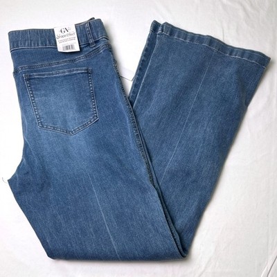 Gloria Vanderbilt Womens Shape Effect High Rise Pull On Flare Jeans Size 16 Blue