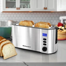4-Slice Digital, Stainless Steel Long-Slot Toaster