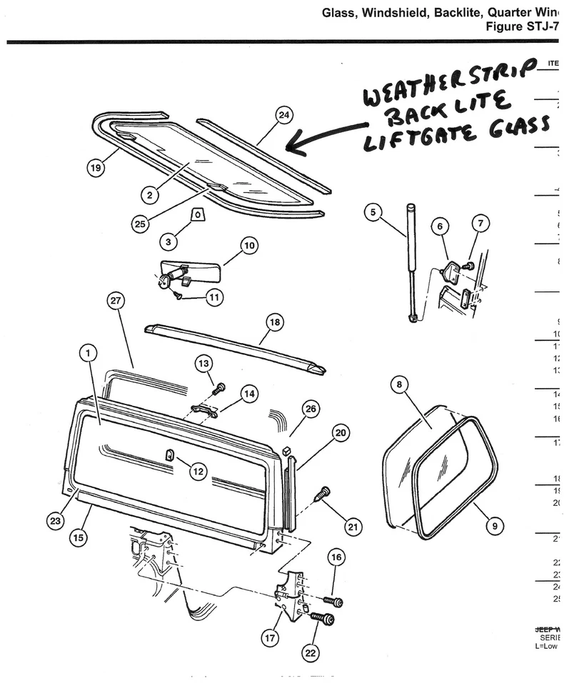 НИЖНИЙ АМОРТИЗИРУЮЩИЙ КРОНШТЕЙН ПОДЪЕМНОЙ ДВЕРИ ХАРДТОПА, ЛЕВЫЙ ИЛИ ПРАВЫЙ, КАЖДЫЙ, ПОДХОДИТ ДЛЯ JEEP WRANGLER - Изображение 3 из 3