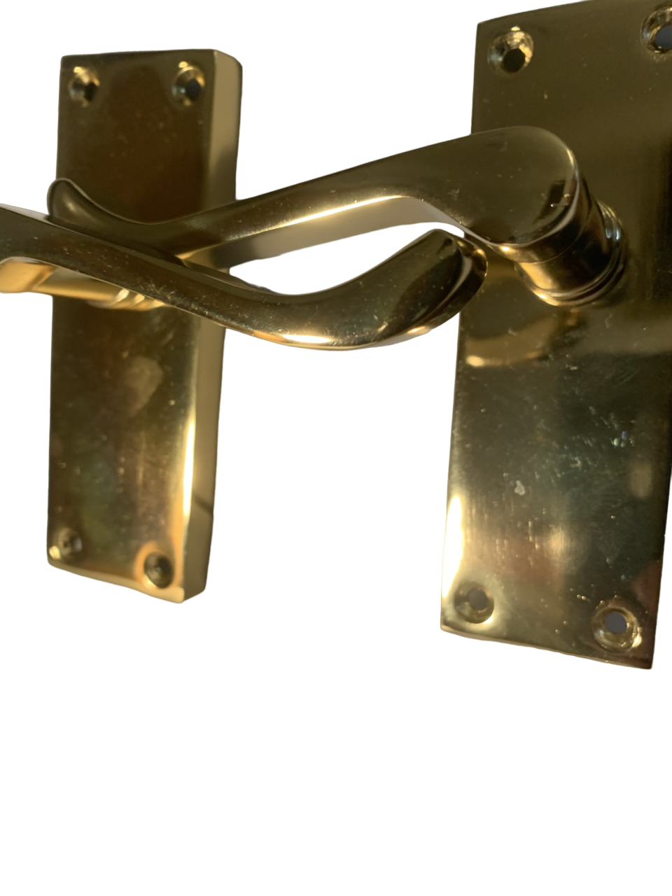 Victorian brass lever polished internal door handle set x10 eBay