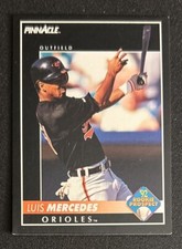 1992 Score Pinnacle Luis Mercedes Rookie Prospect Card (RC) #248 Orioles OF GD. rookie card picture