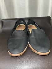 UGG VISTA WOMENS FLATS NUBUCK LEATHER MOCCASINS SLIP ON BLK BALLET SHOES SZ 10