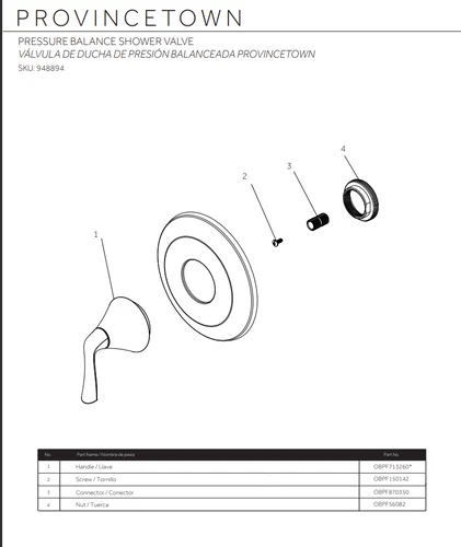 Provincetown Single Lever Handle Valve Trim SHPR8010CP Signature Hardware - Picture 5 of 5