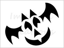 Happy Bat Stencil Halloween Pumpkin Carving 8.5" x 11" Reusable Sheet S728