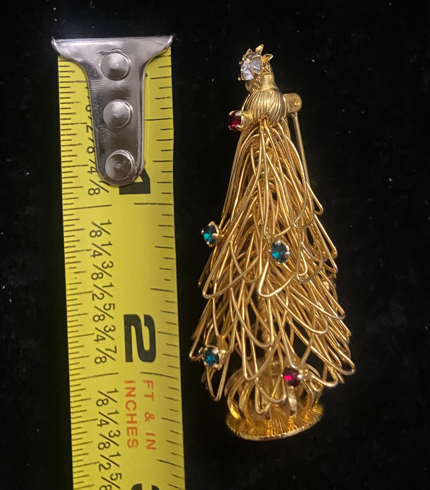 UNIQUE GOLD TONE THREE DIMENSIONAL CHRISTMAS TREE… - image 2