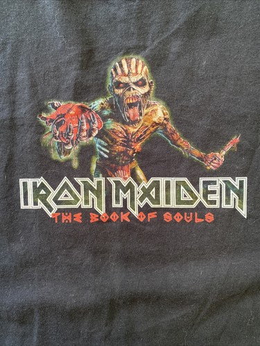 Gildan Tour T-Shirt - IRON MAIDEN THE BOOK OF SOULS 2016 World Tour - Australian - Picture 5 of 5