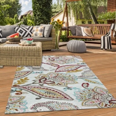 Tapis robuste pour l'intérieur et l'extérieur, moderne, facile d'entretien - Photo 1/4