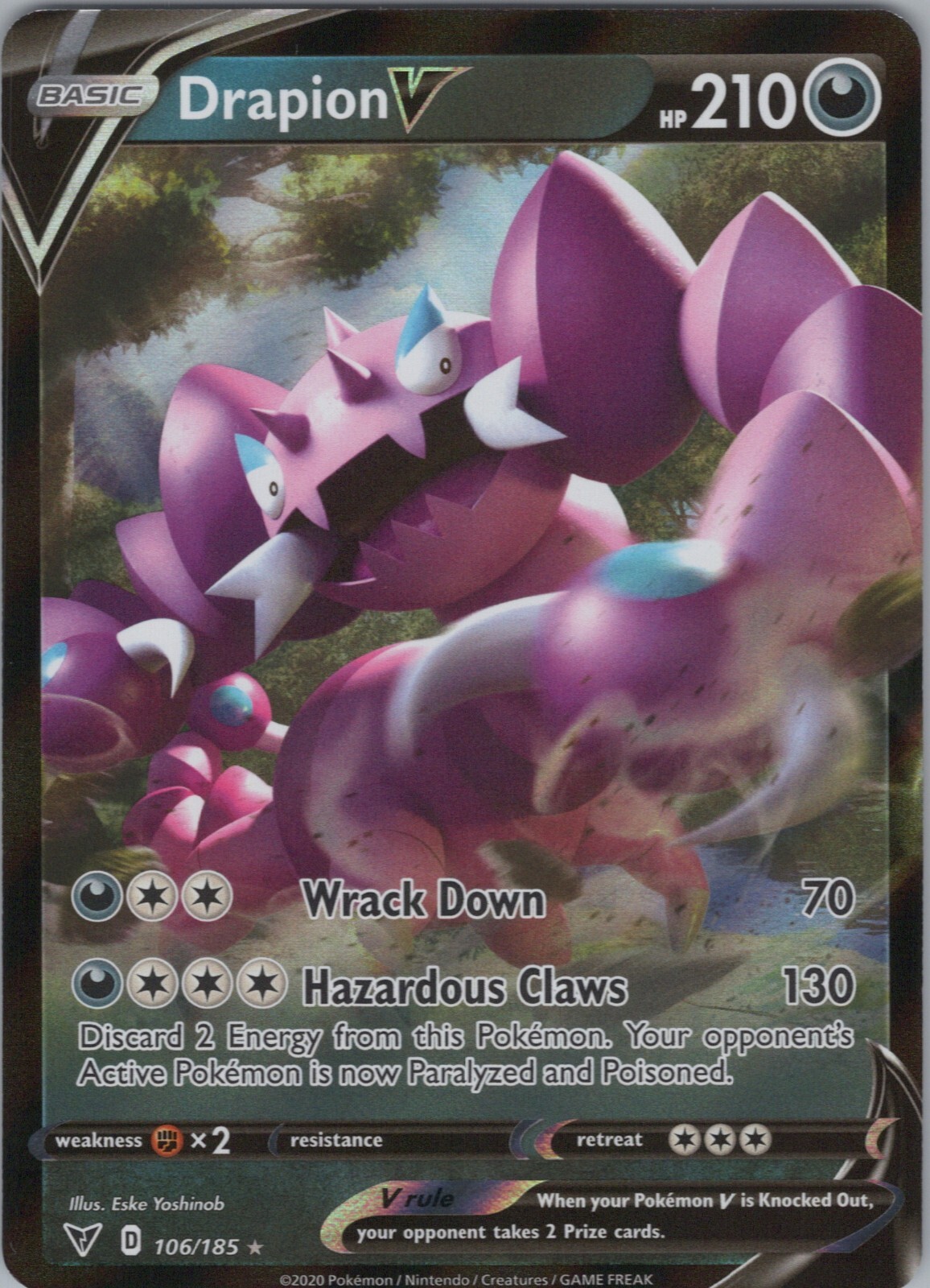 Drapion V NM (#2) #106 SWSH04 Vivid Voltage Pokemon