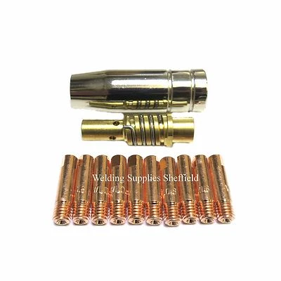 TRAFIMET MB15 MIG CONSUMABLES KIT CONTACT TIPS SHROUD NOZZLE HOLDER SPARES